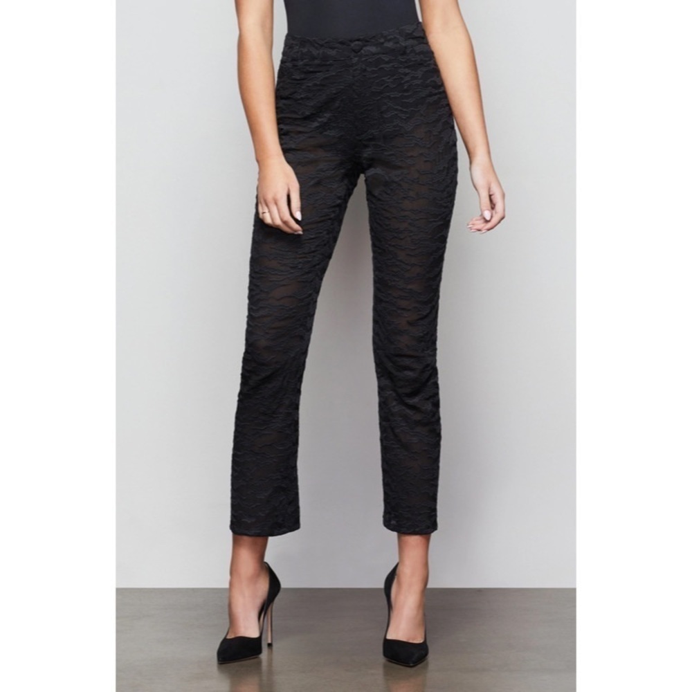NWOT GOOD AMERICAN Lush Embroidered Good Straight Sheer Pants